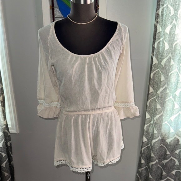 Eberjey Summer of Love Rosalie Romper Cover Up in Sand. SZ Small From Revolve - Picture 1 of 8